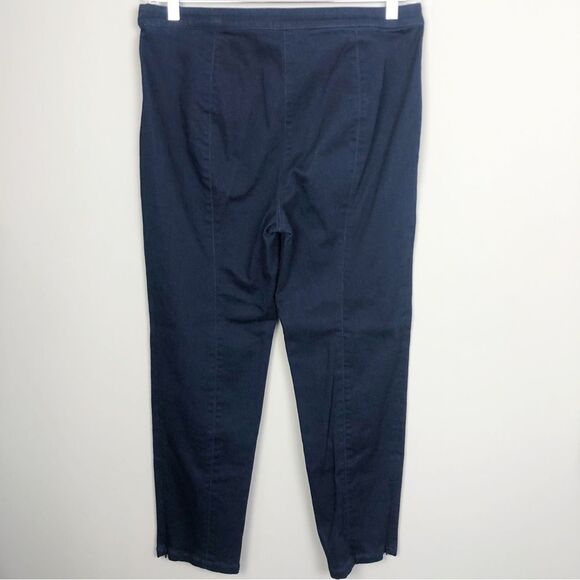 ST. JOHN | Dark Wash Side Zip Denim Jeans Zipper Ankle High Rise Women’s Size 12 - Picture 6 of 8